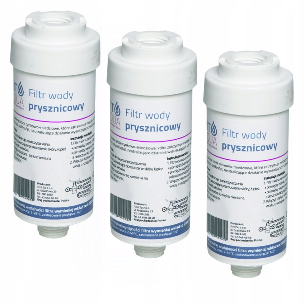 Filtr prysznicowy Fitaqua Awf-swr-p zmiękczający pod prysznic Biały