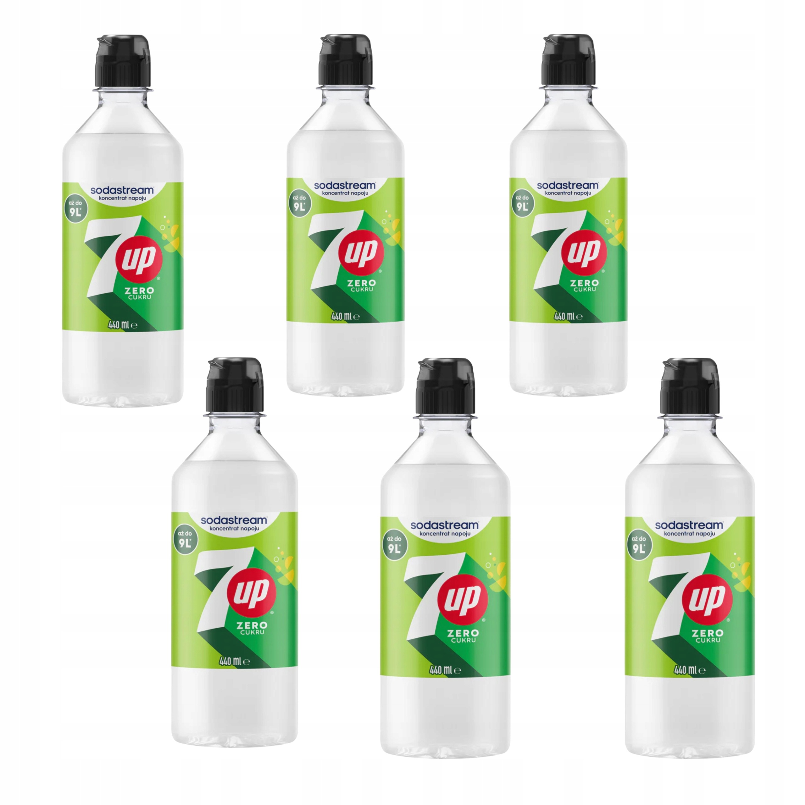 6 x Sodastream sirup koncentrát 7Up Free, 440 ml.