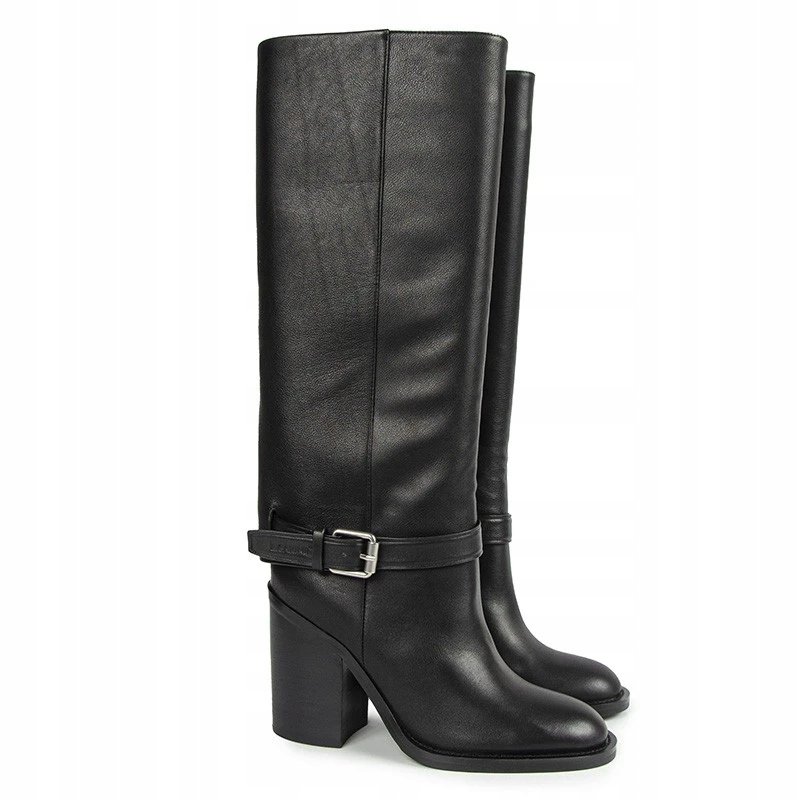 CARINII B9941 KOZAKI SŁUPEK SKÓRA LICO CZARNE 37 Stan opakowania oryginalne