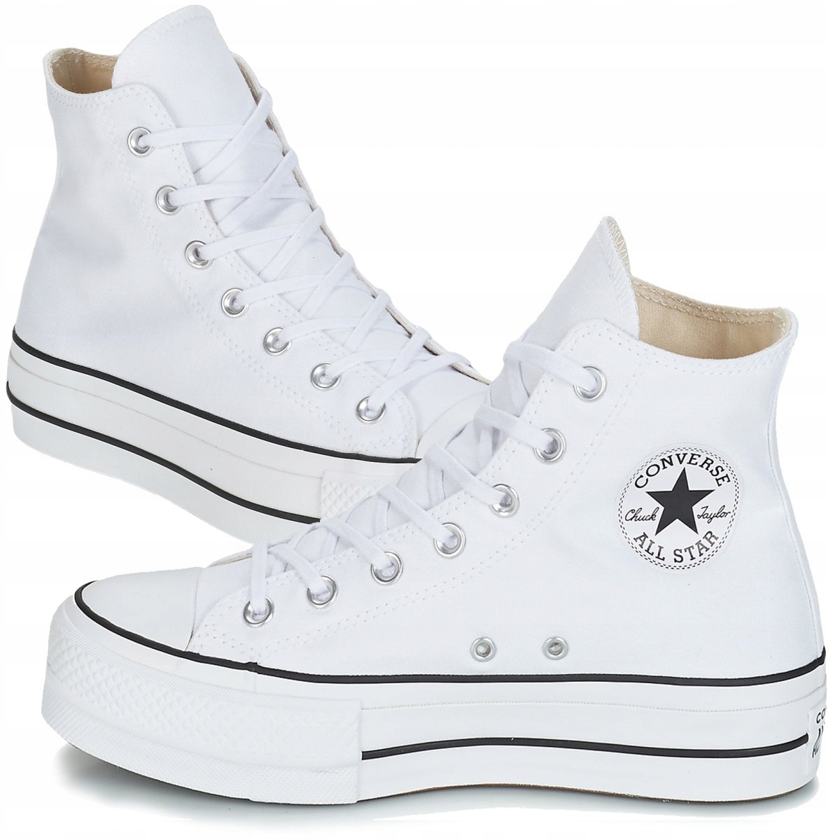 Converse All Star topánky tenisky biela platforma 36