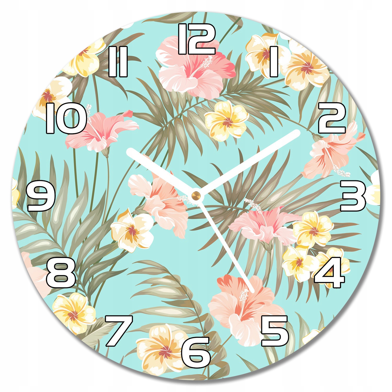 

Zegar ścienny Pastelowe tropikalne kwiaty f30 cm