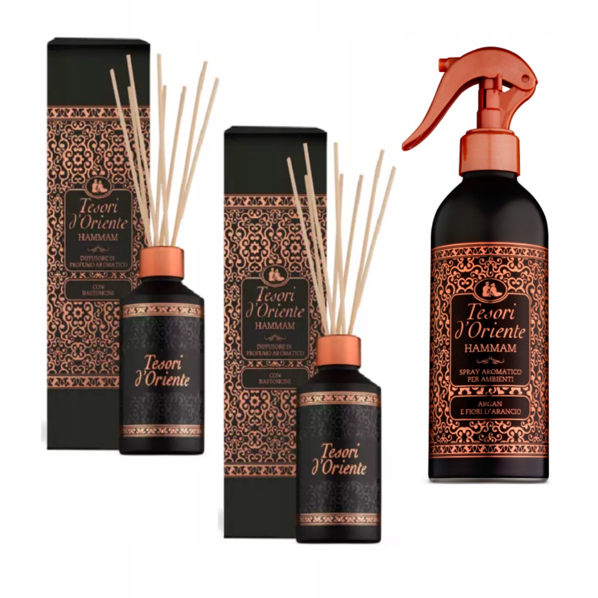 Tesori 2 x Hammam vonné tyčinky 200 ml osvěžovač s rozprašovačem