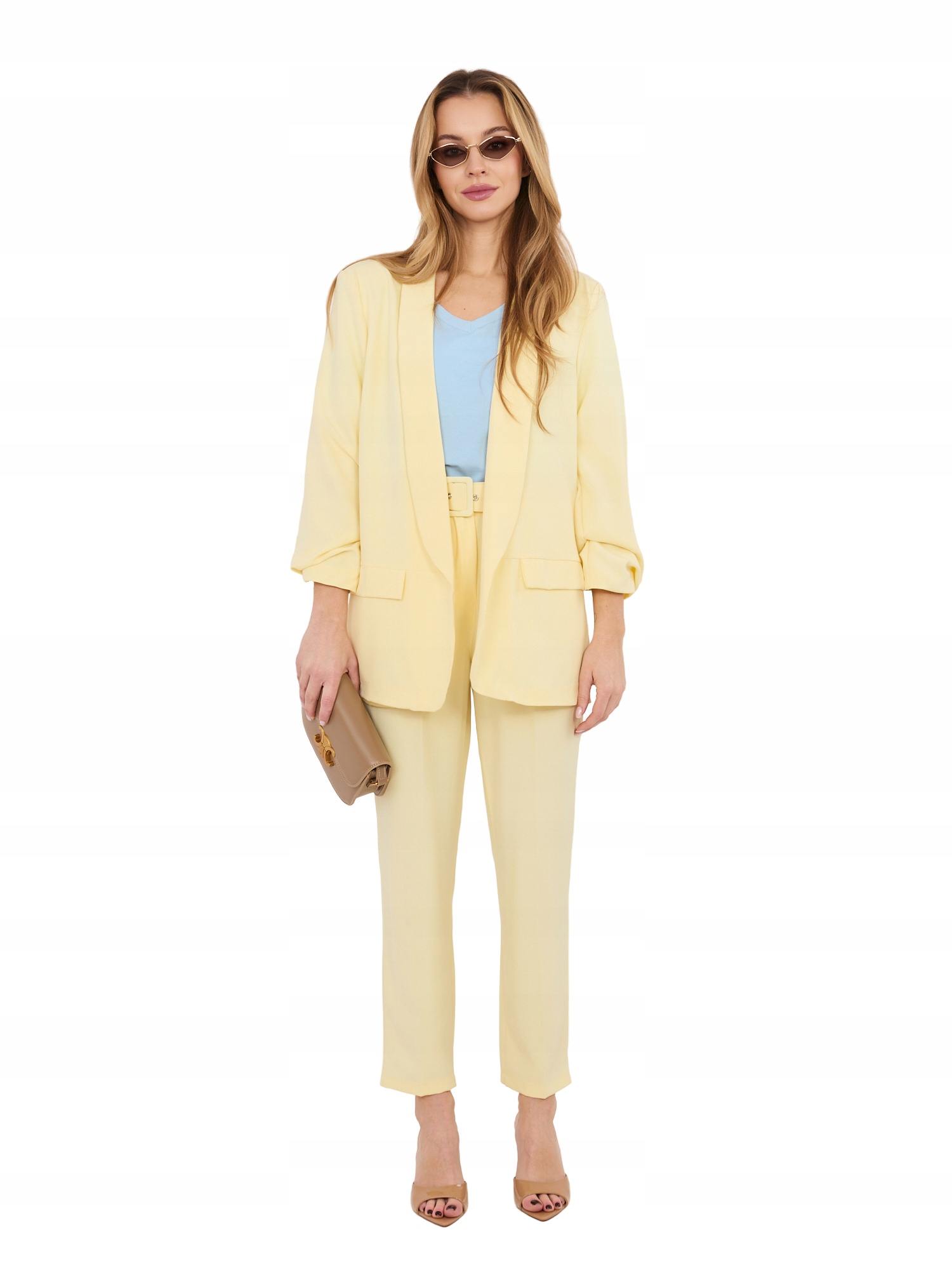 Garnitur Damski Dwuczęściowy Marynarka Spodnie Cygaretki 7/8