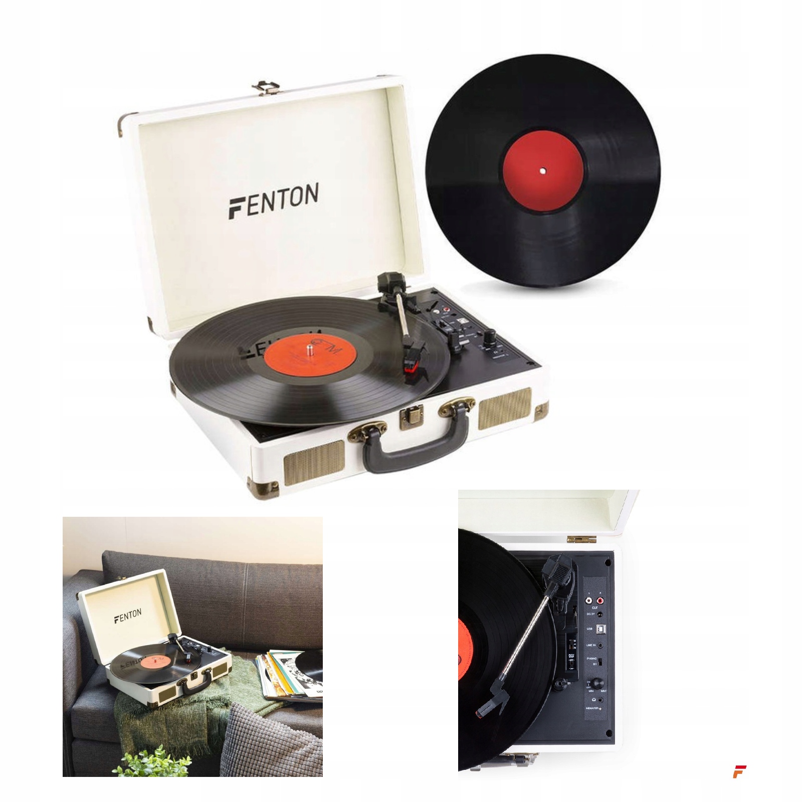 

Gramofon Retro w walizce z głośnikami Bt Usb+winyl