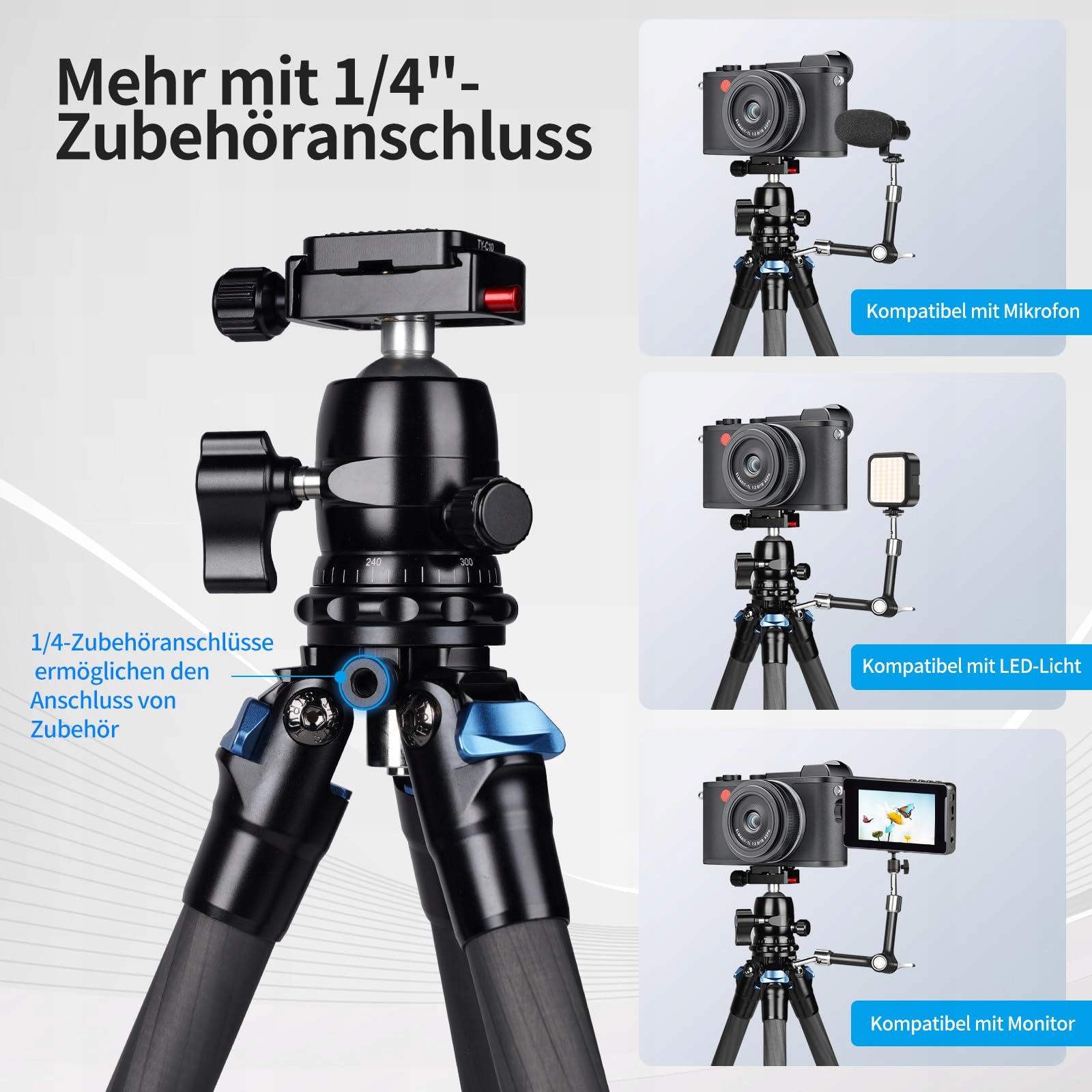 SIRUI AM-223 Statyw Węglowy Mini Kompaktowy Z Głowicą 360° Dla DSLR — miniatura 8