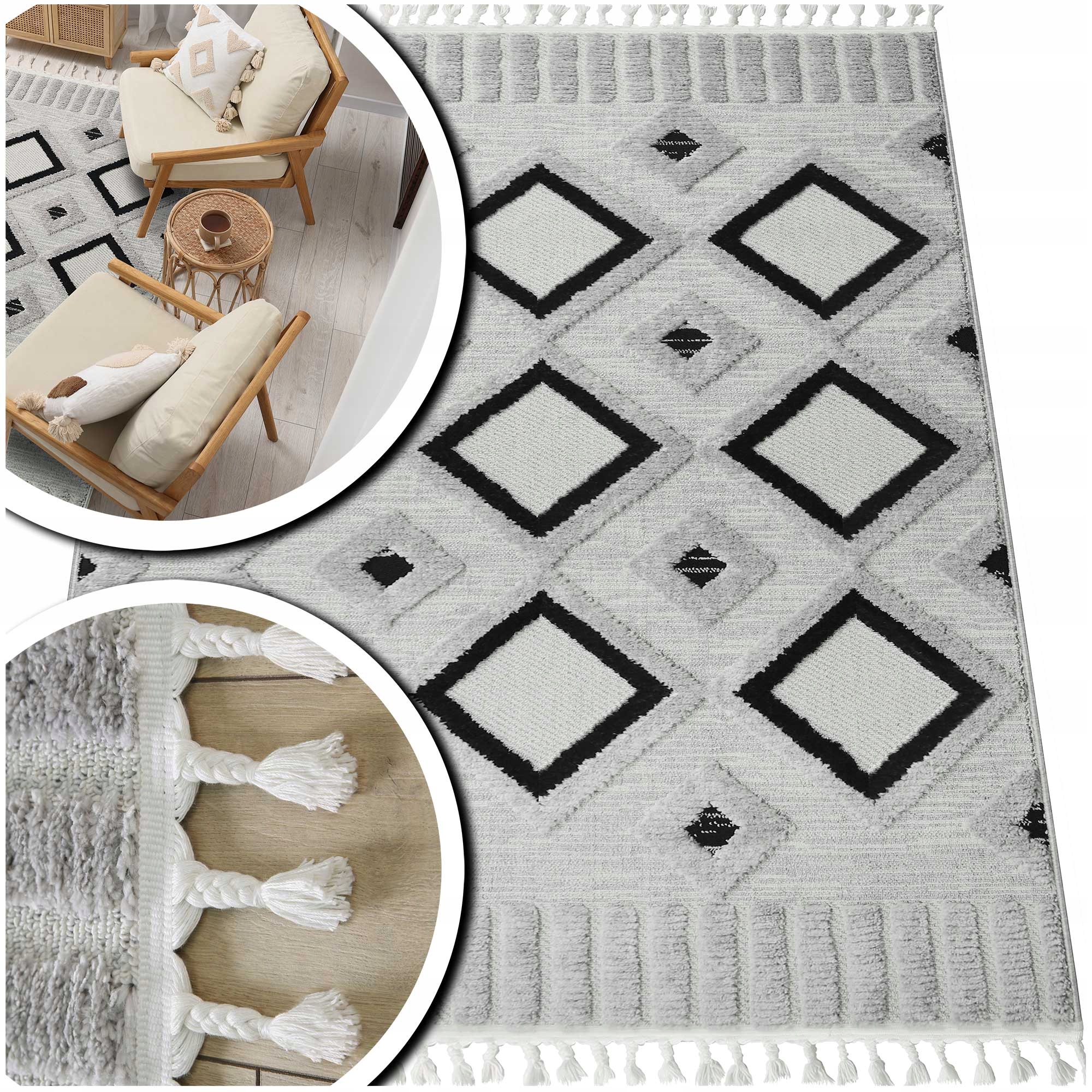 Koberec Shaggy Arezzo Šedý Koberec Do Ložnice Koberec Boho Do Obývacího Pokoje 120x170