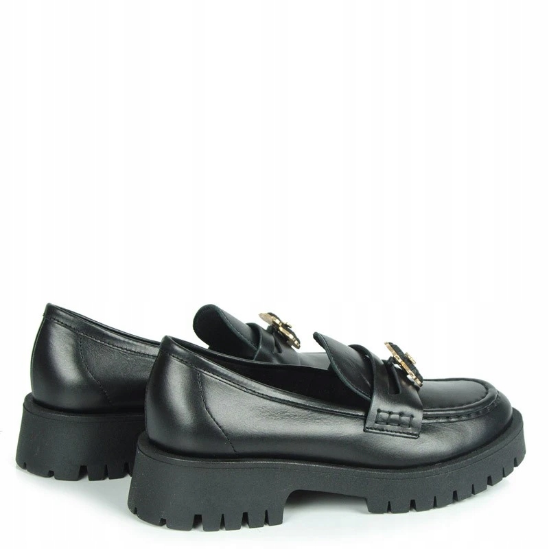 CHEBELLO 4291 MOKASYNY SKÓRZANE LICO CZARNE Z OZDOBĄ 38 Marka CheBello