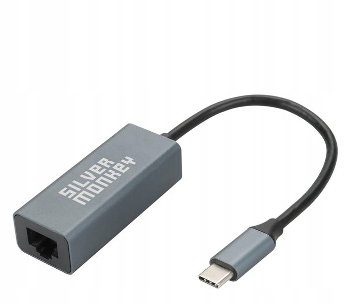 Silver Monkey Adapter USB-C - RJ-45 1000 Mbps