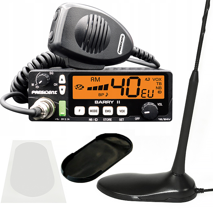 

Cb Radio President Barry 12V 24V Antena mag Neodym