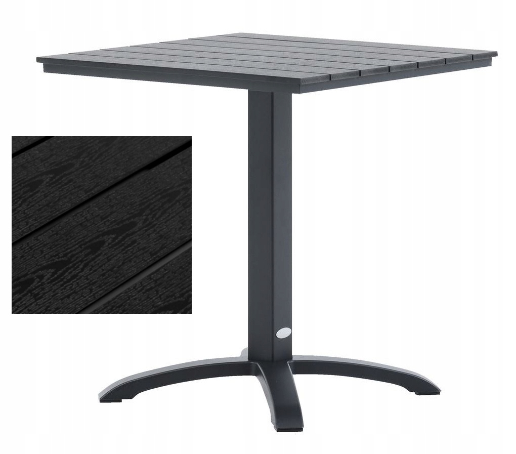Záhradný stôl čierny Aluminium Hobro 70x70
