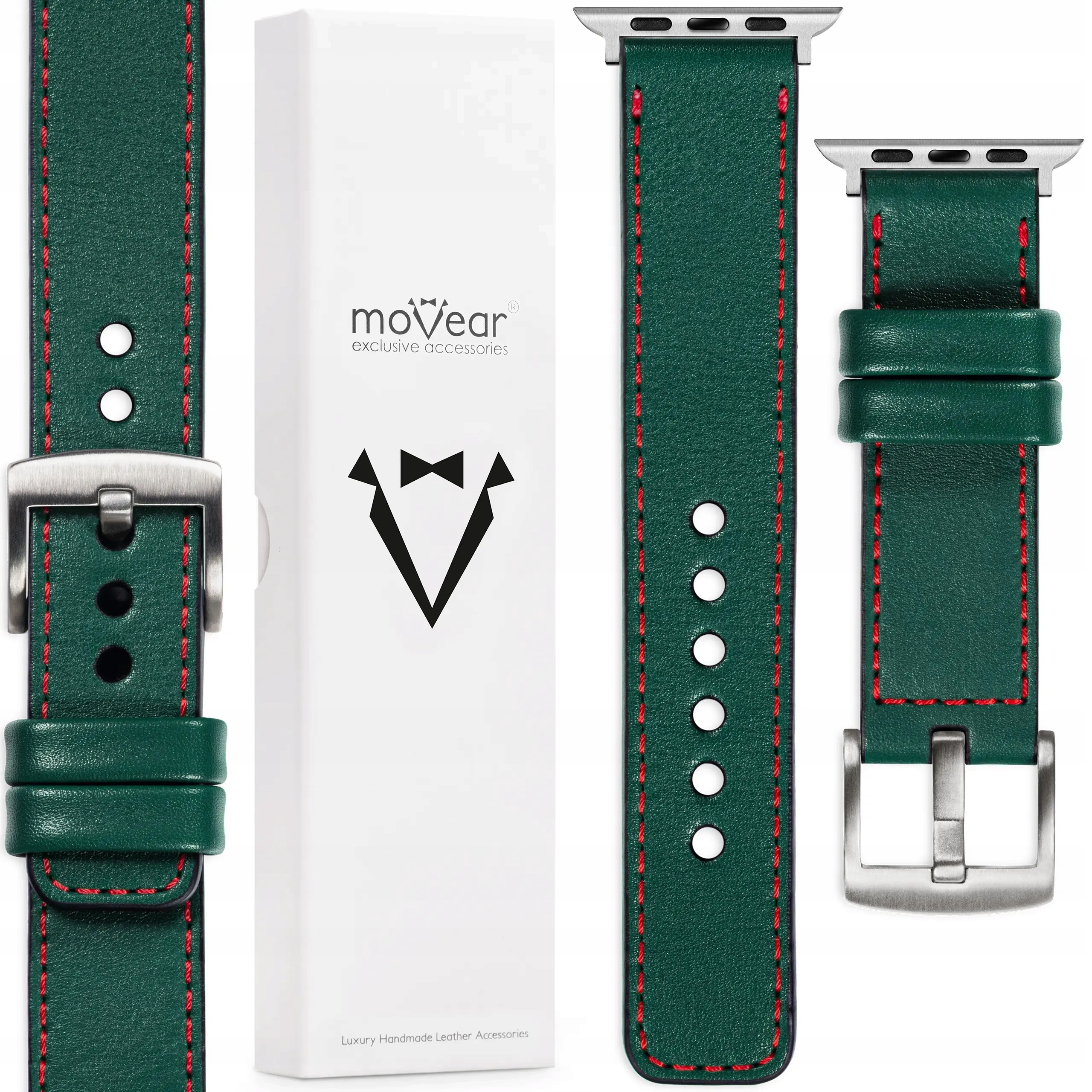 Kožený řemínek 22 mm pro Apple Watch 10 9 8 7 6 5 4-1 Se 42-40 mm Movear