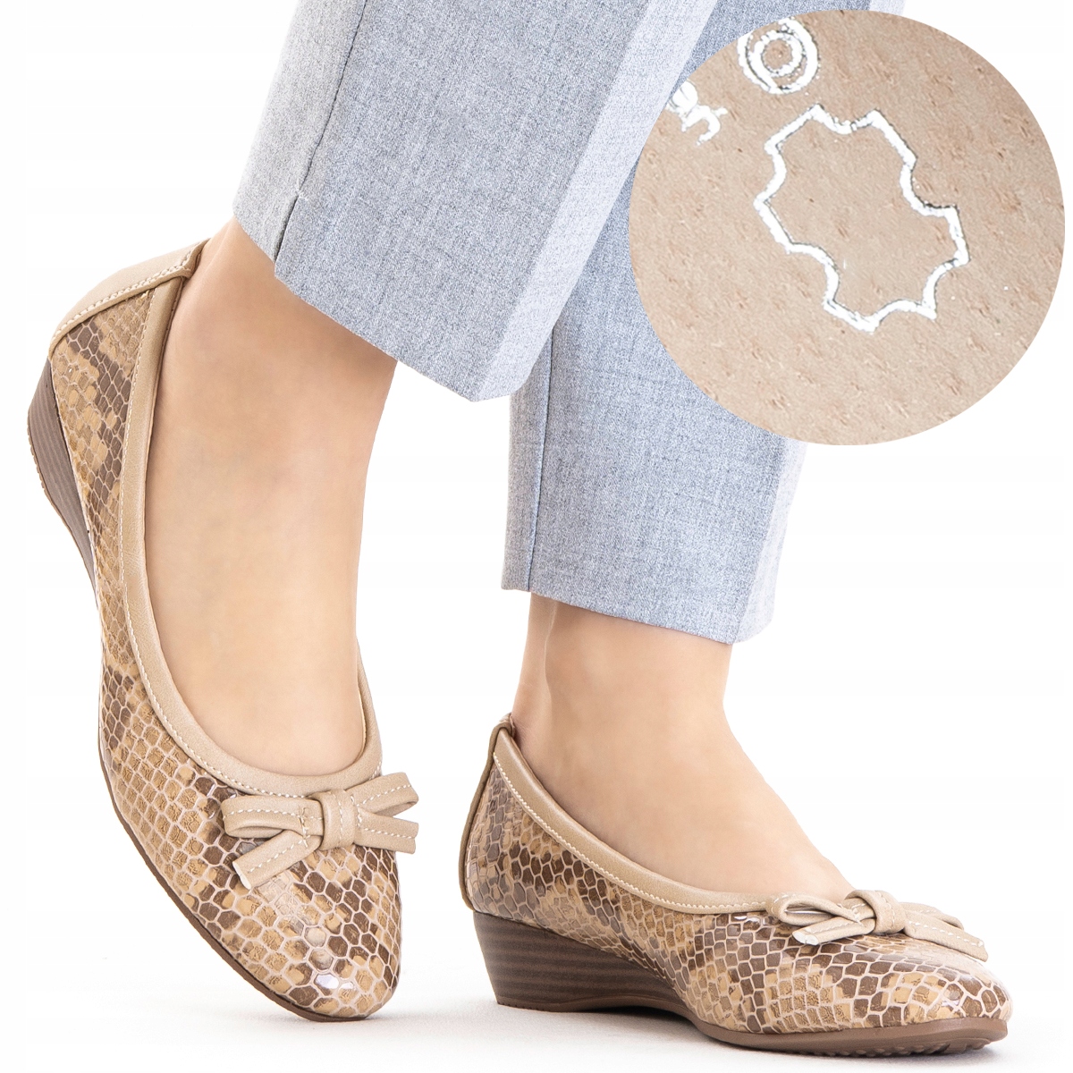 Polobotky na koturnu v.KŮŽE baleríny lehké Úhledné elegantní Wojtyłko 39