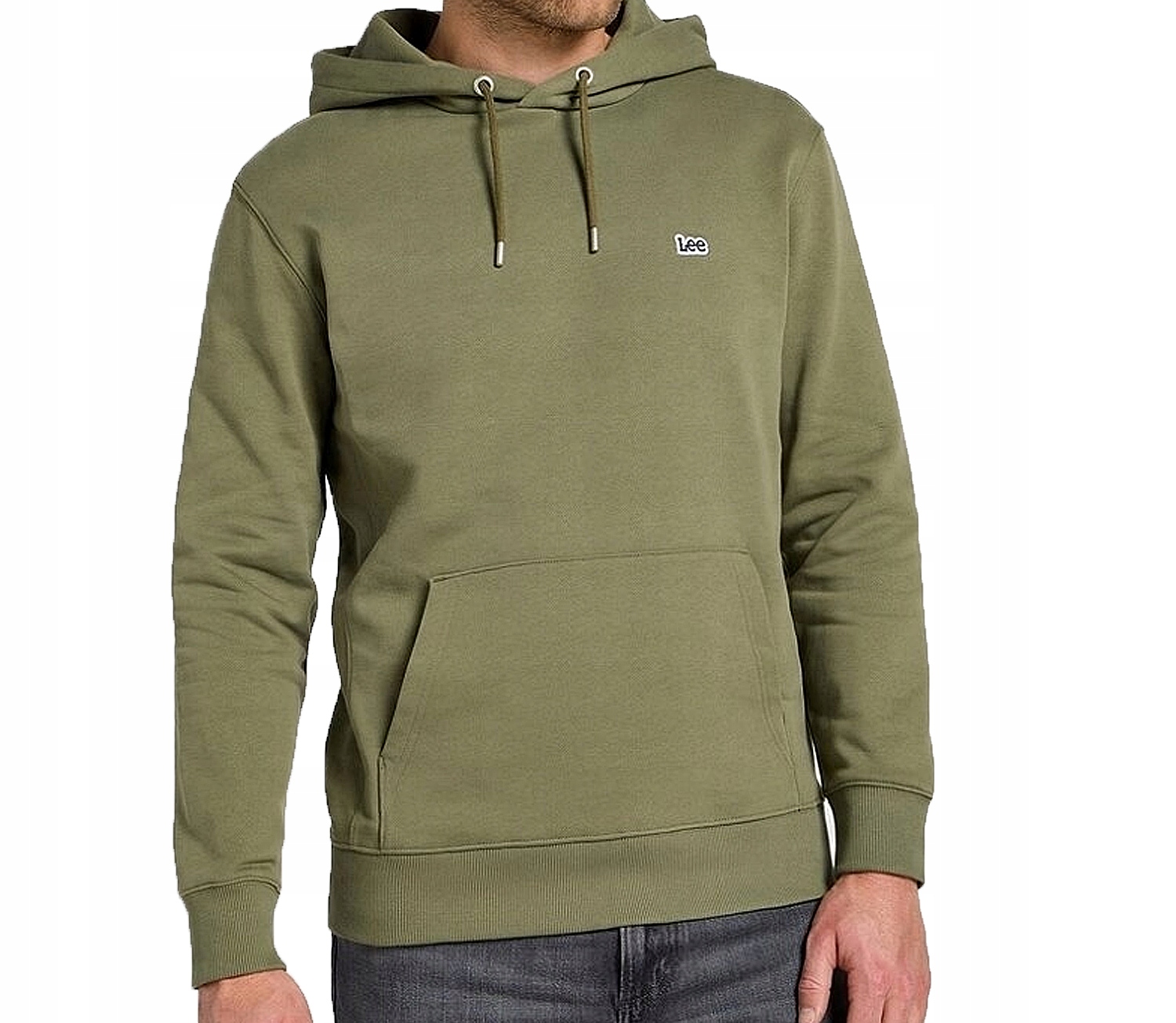 Lee khaki mikina s kapucí (klokanka) Plain hoodie Mercantile Green XXL