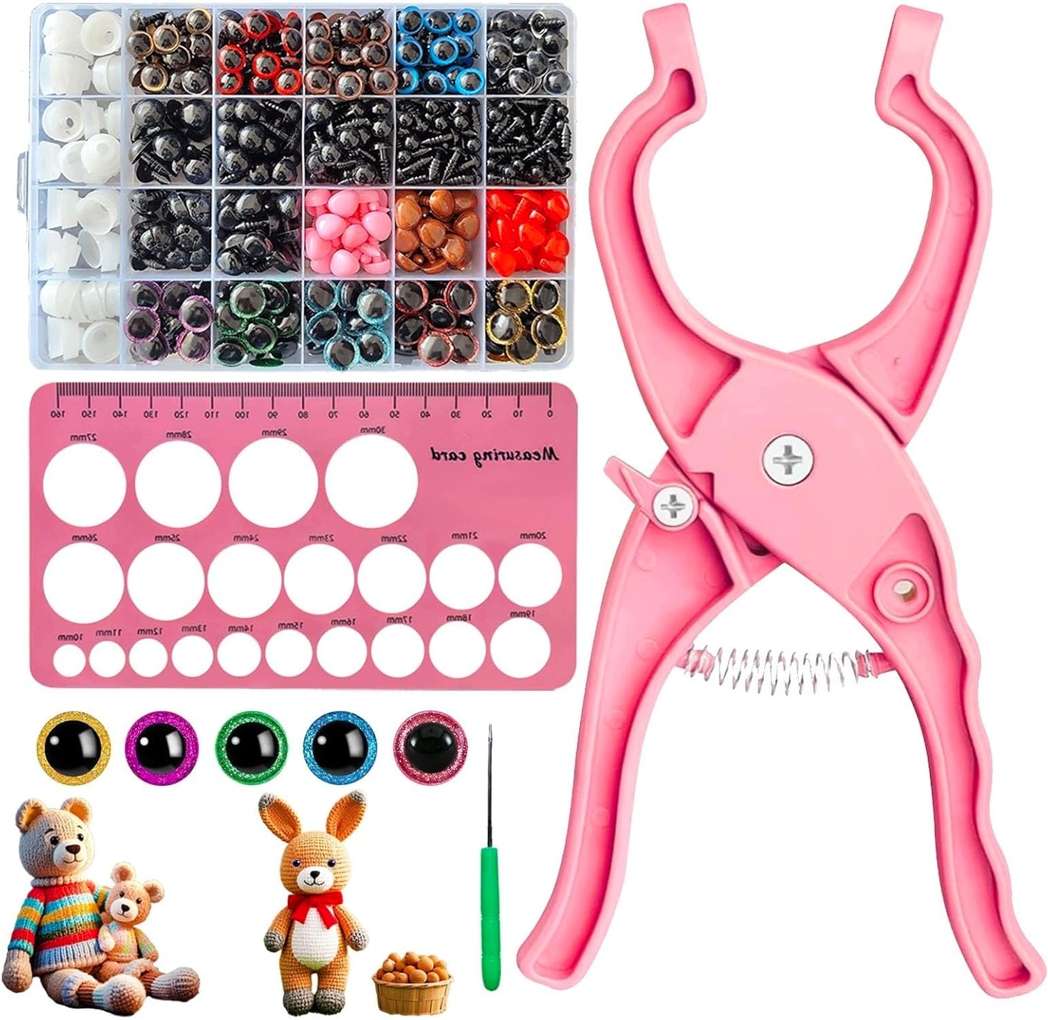 Sada Bezpečných Očí A Nosů Pro Amigurumi 1150 Dílků
