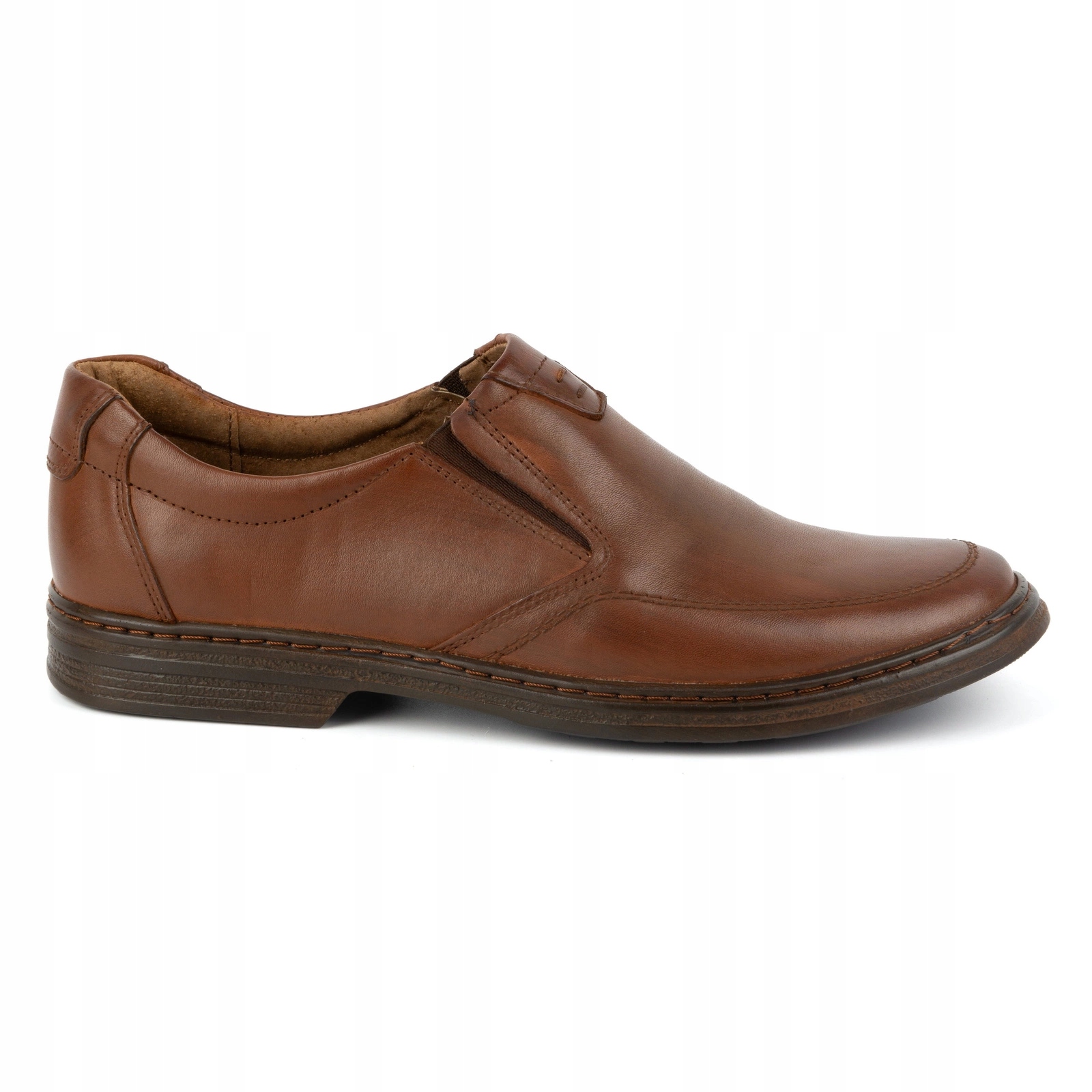 Pánské boty z přírodní kůže slip-on 854K hnědé 43
