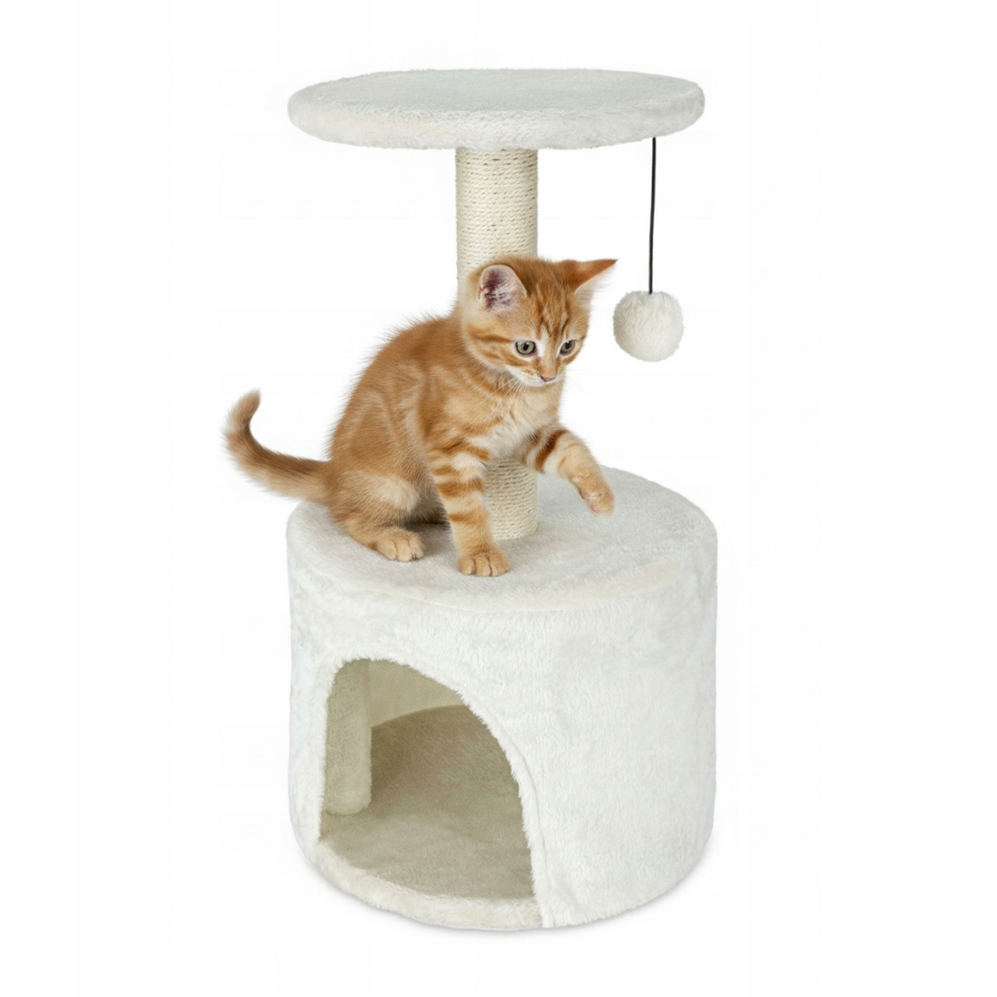 Levně Škrabadlo pro kočky s pelíškem a sloupkem 69 cm
