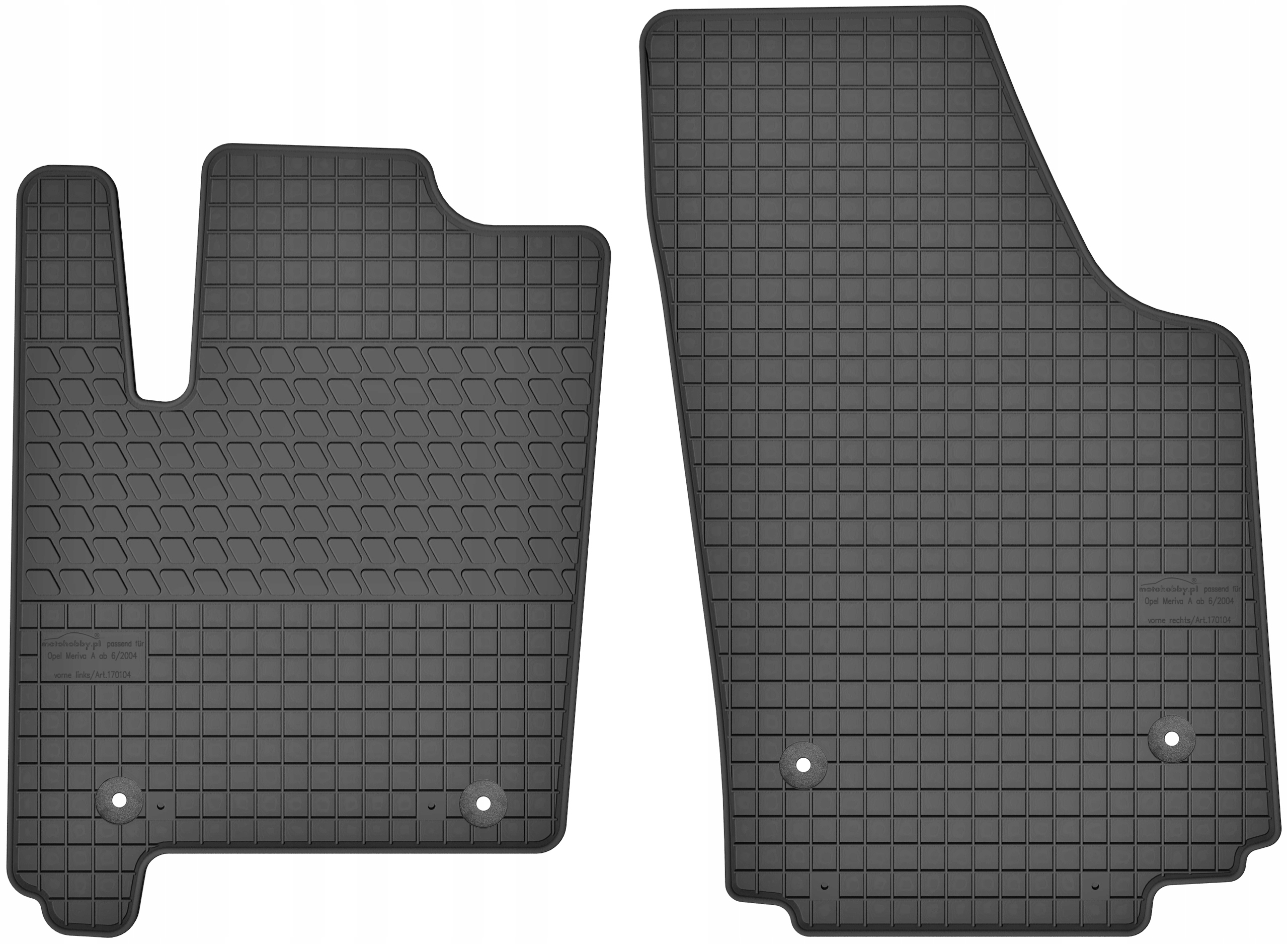 Dywaniki samochodowe gumowe przód: Opel Meriva A 2002-2010