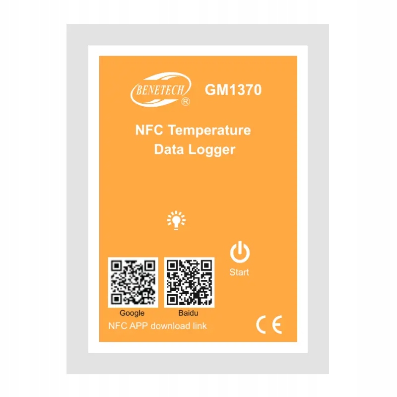 REJESTRATOR TEMPERATURY TERMOMETR DATA LOGGER Z NFC APLIKACJA ANDROID IP67 Waga produktu z opakowaniem jednostkowym 0.02 kg