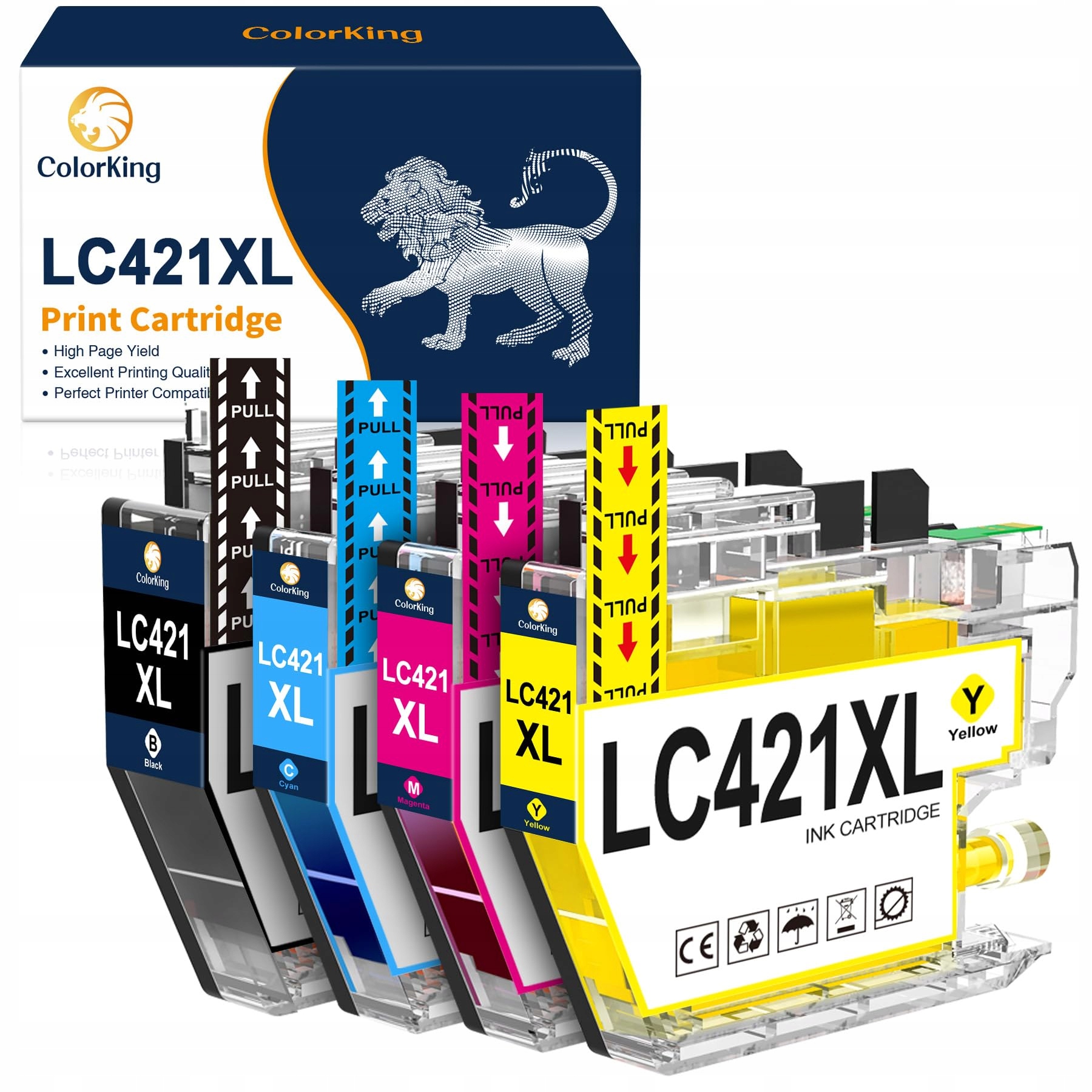Wkłady atramentowe ColorKing LC421XL LC-421XL kompatybilne z Brother LC421