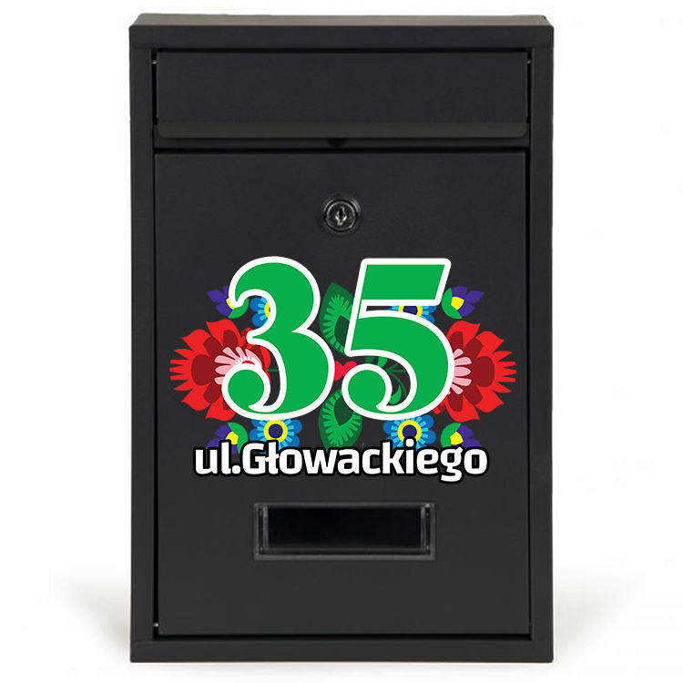 Černá Poštovní Schránka S Číslem Domu A4 Montážní Díly Vzor