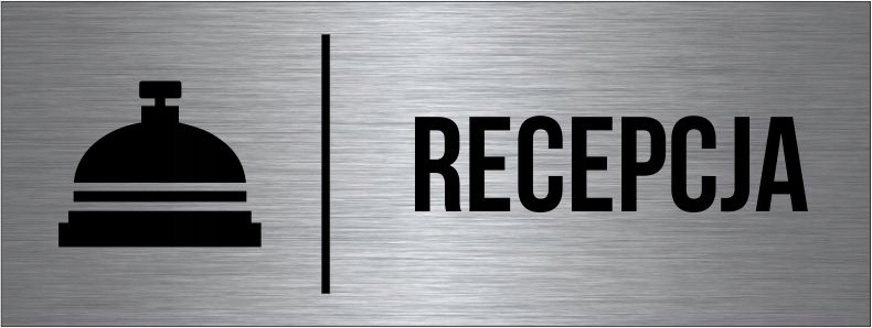 TABLICZKA RECEPCJA Aluminium Piktogram Srebrna