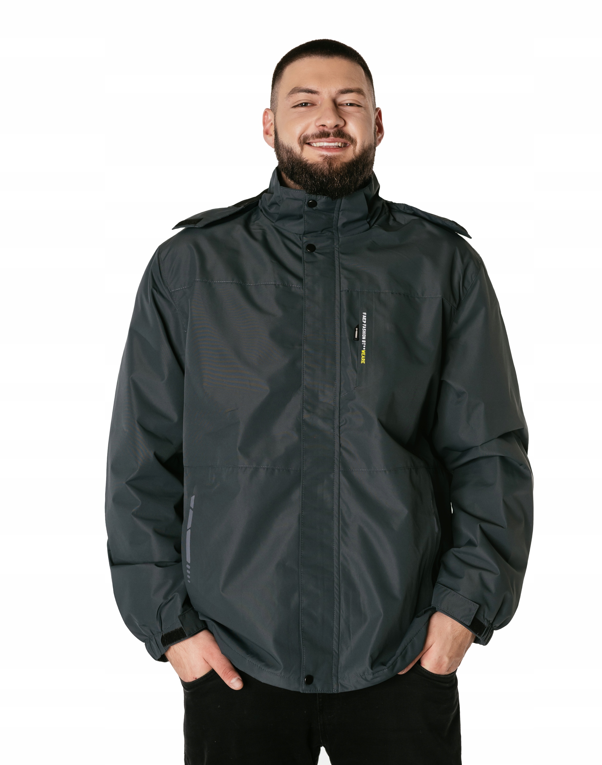 Velká pánská přechodová bunda mírně zateplená s kapucí Polar 2165A-3 3XL