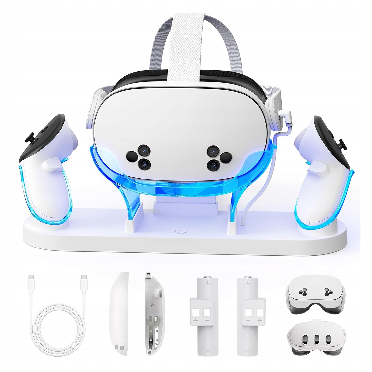 STACJA DOKUJĄCA DO ŁADOWANIA KONTROLERÓW META QUEST 3S/3 - MAGNETYCZNA STACJA ŁADOWANIA