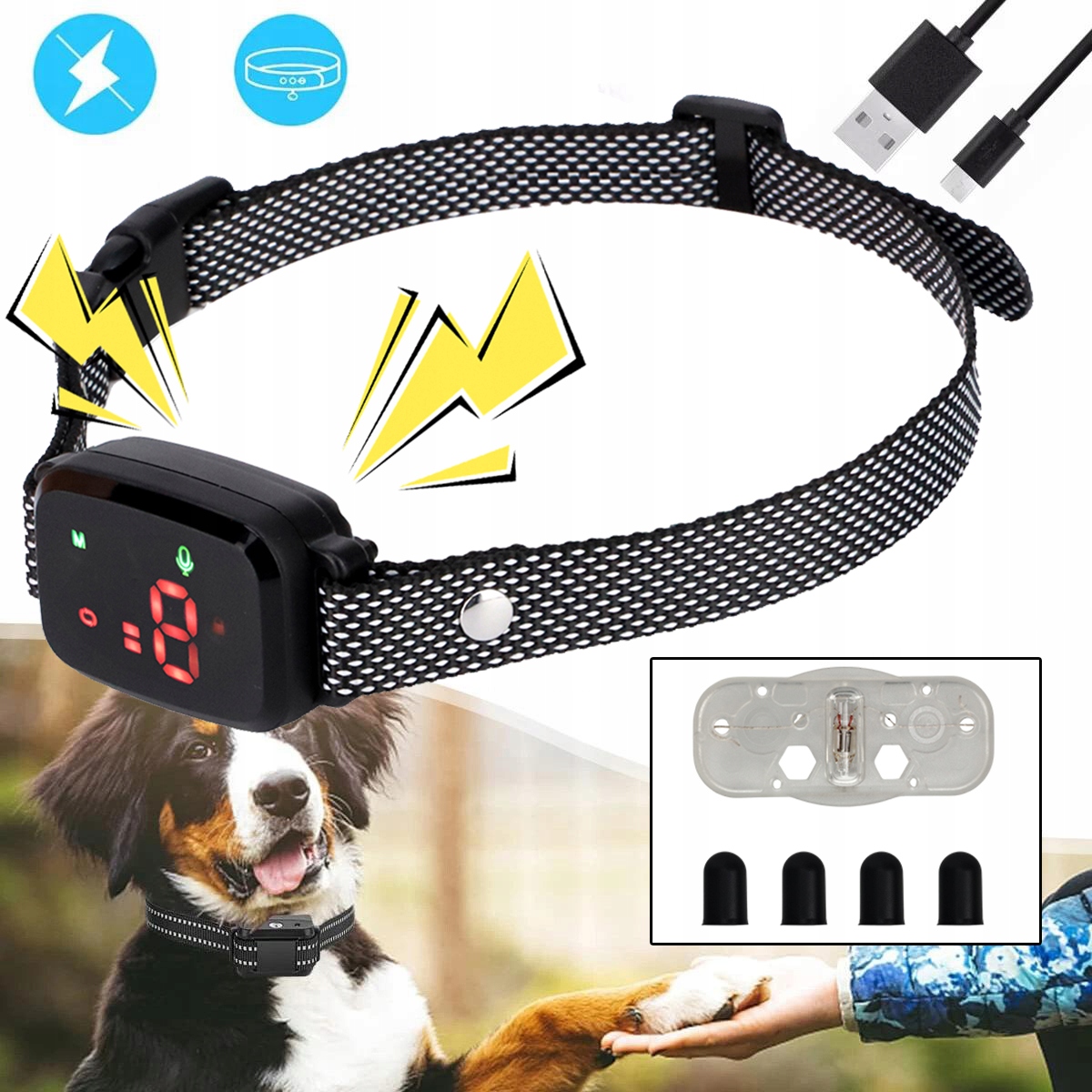 Elektrický obojek pro psa Tréninkový obojek Trenažér Výcvikový obojek