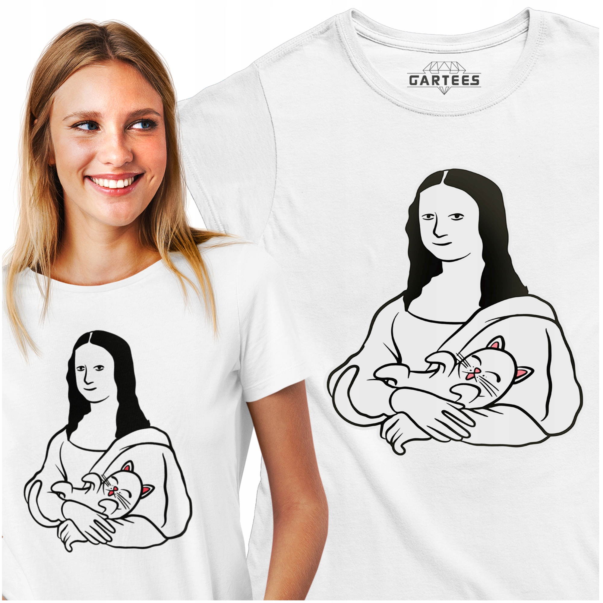 

T-shirt Prezent Urodzinowy Dla Niej Dama Z Kotem