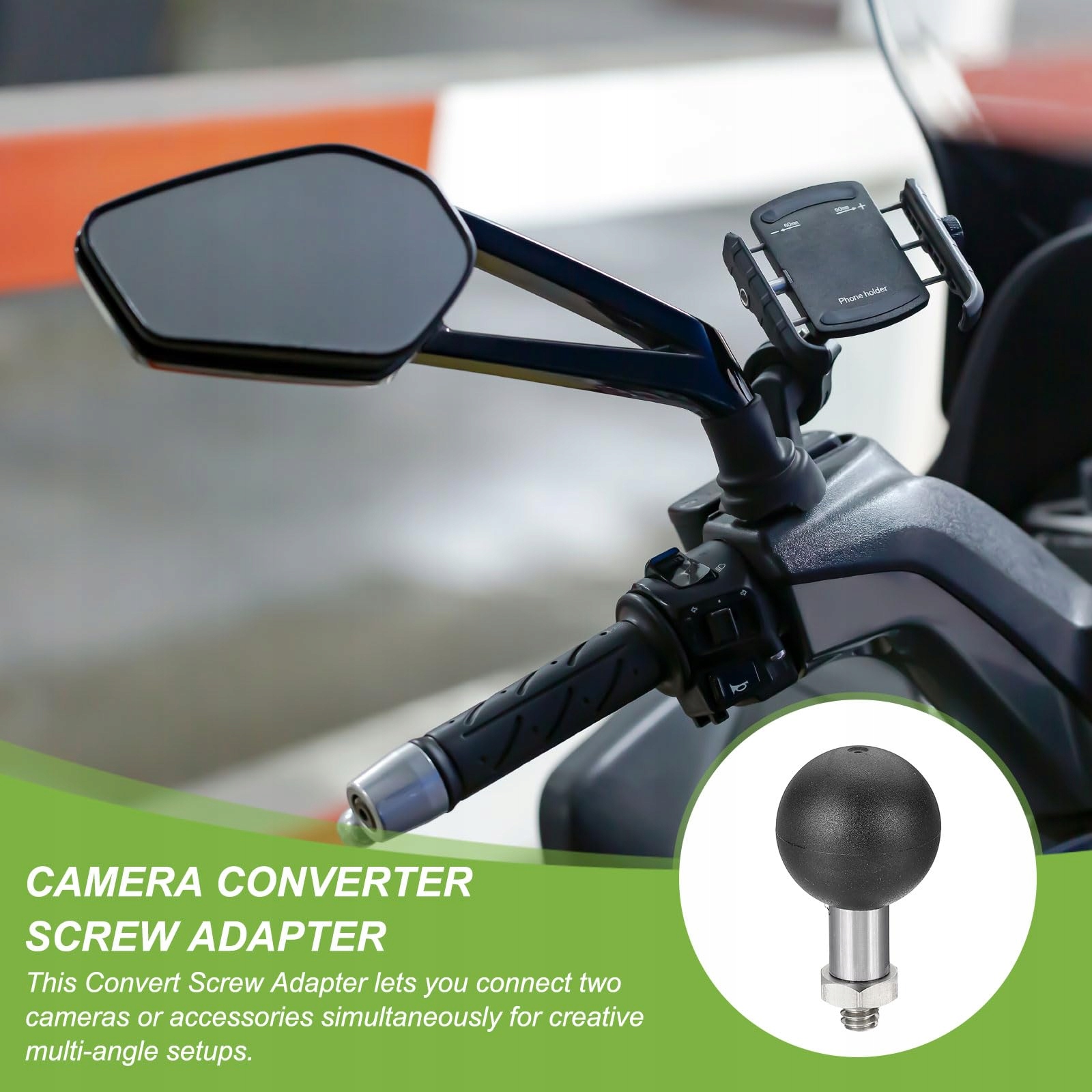 Adapter RAM Mount 25mm Do Kamery Sportowej Stalowy Uchwyt Srebrny PATIKIL — miniatura 6