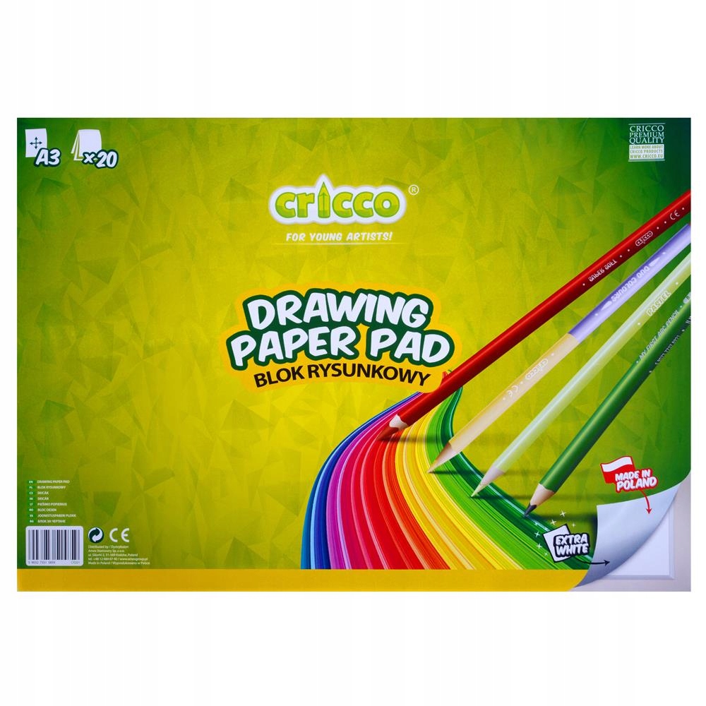 

Blok rysunkowy Cricco biały A3 20 kartek duży