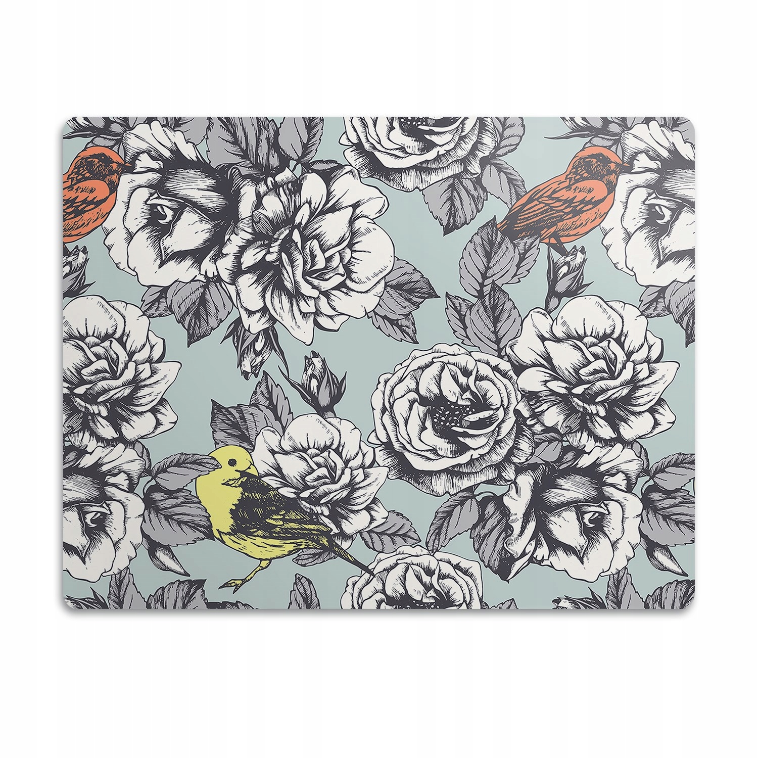 Levně Voděodolná podložka pod misku Růže a ptáci 60x40 cm