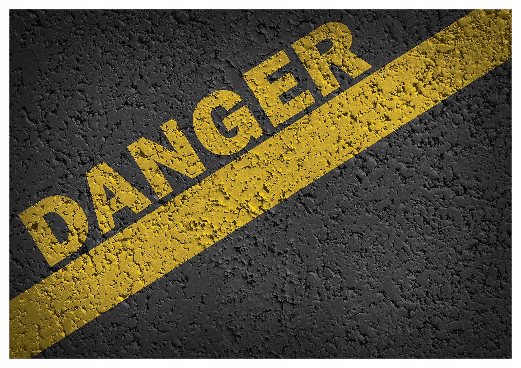 Fototapeta Danger Zone Výstražná značka žlutý asfalt 416x290 lepidlo