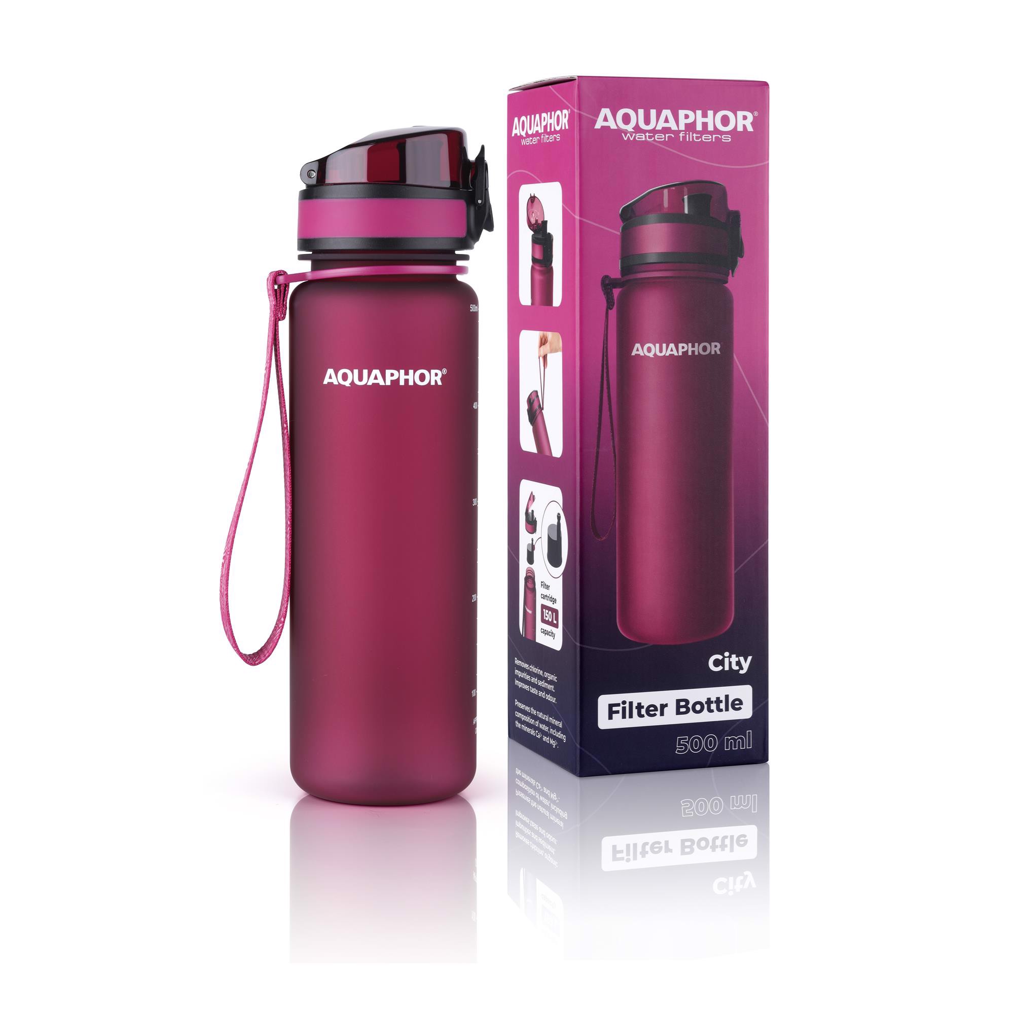 Aquaphor Butelka Filtrująca City 500ML Bordowa