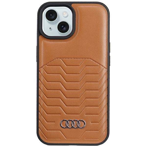 Audi Synthetic Leather MagSafe pouzdro pro iPhone 15 14 13 6.1", hnědé