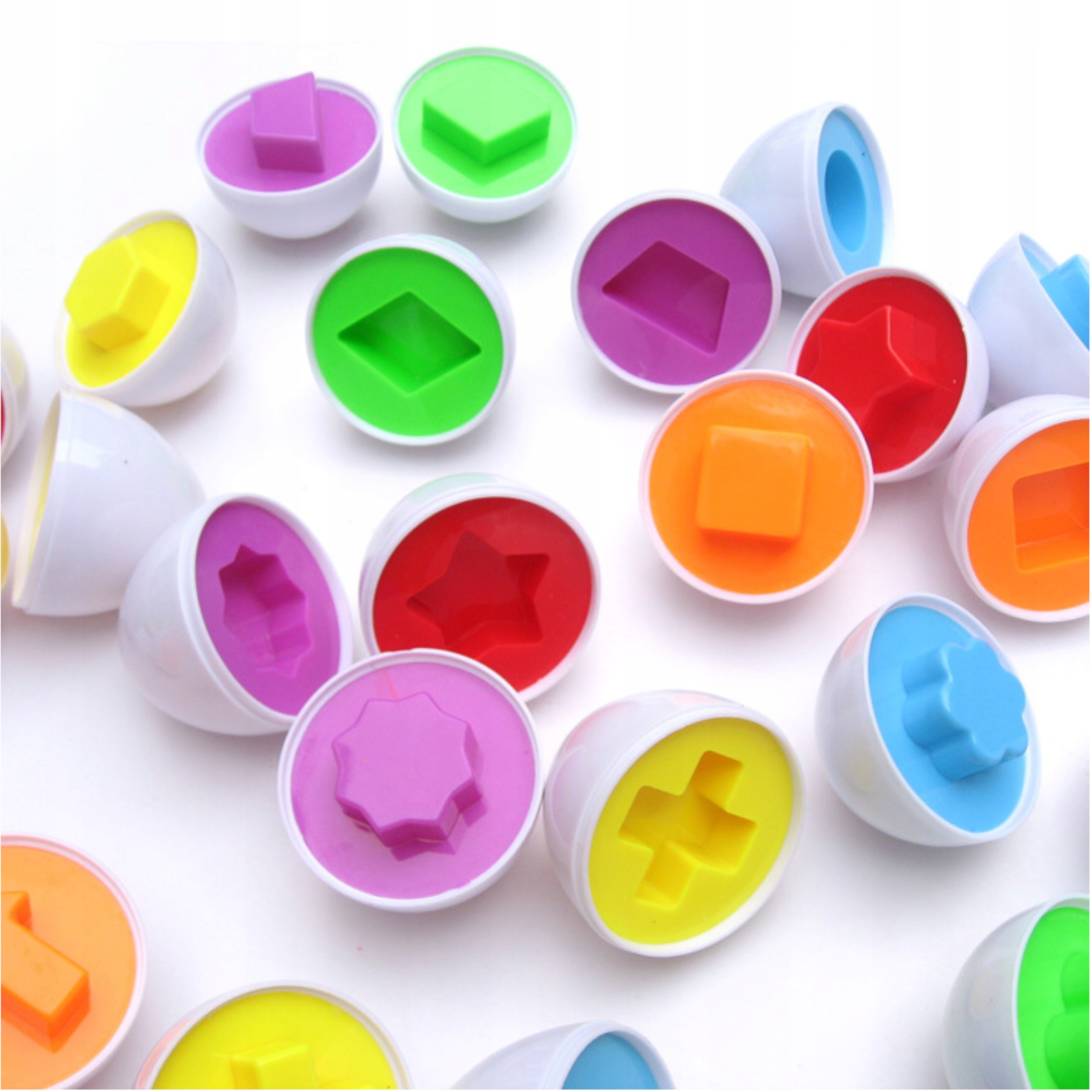 Układanka sorter jajka Montessori kształty LB33-3 Kolor dominujący wielokolorowy