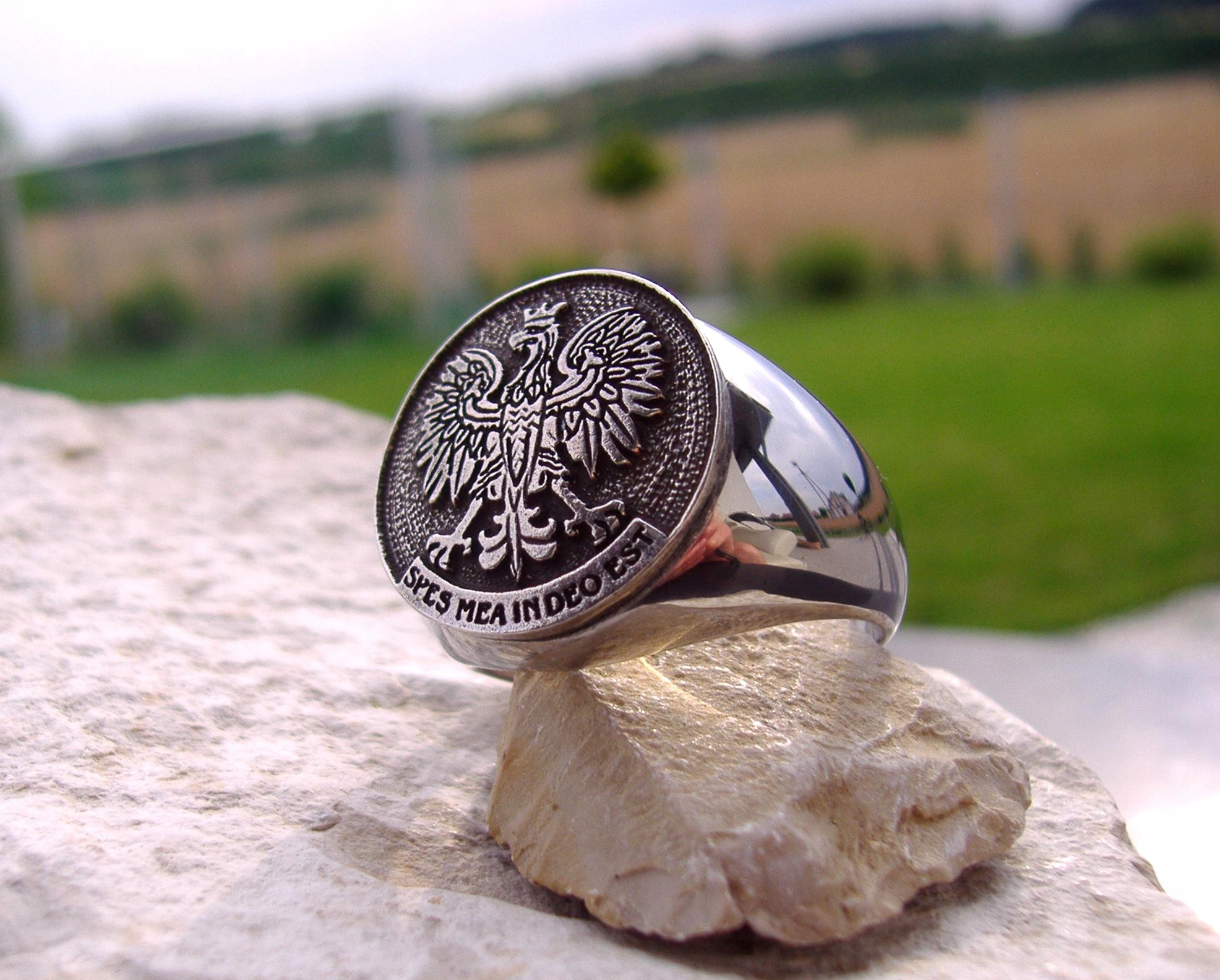 SYGNET ORZEŁ HERB POLSKA SREBRO STAL GODŁO Marka Inna marka