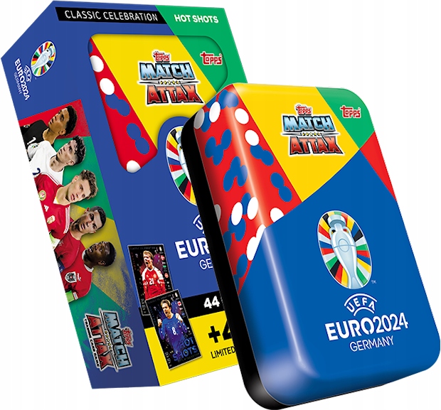 MEGA PUSZKA EURO 2024 KARTY PIŁKARSKIE TOPPS MATCH ATTAX 44 KART +4 LIMITED