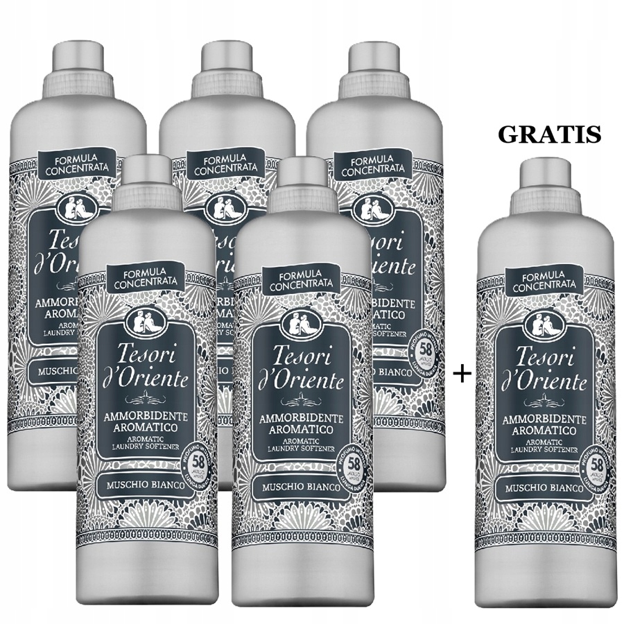 Tesori d'Oriente płyn do płukania Muschio Bianco 1160 ml zestaw 5+1