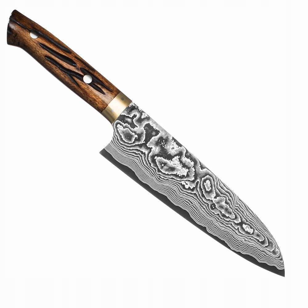 Takeshi Saji Ybb Ručne kovaný VG-10 japonský nôž Santoku na zeleninu 18 cm