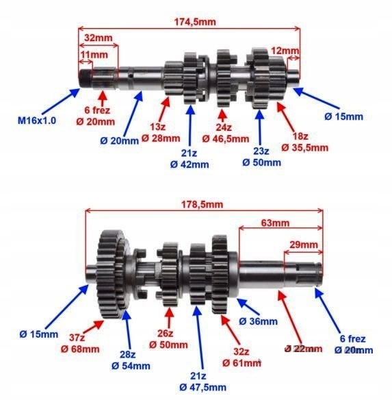 KPL. WAŁEK SKRZYNIA BIEGÓW Quad Quadzilla CPI 250