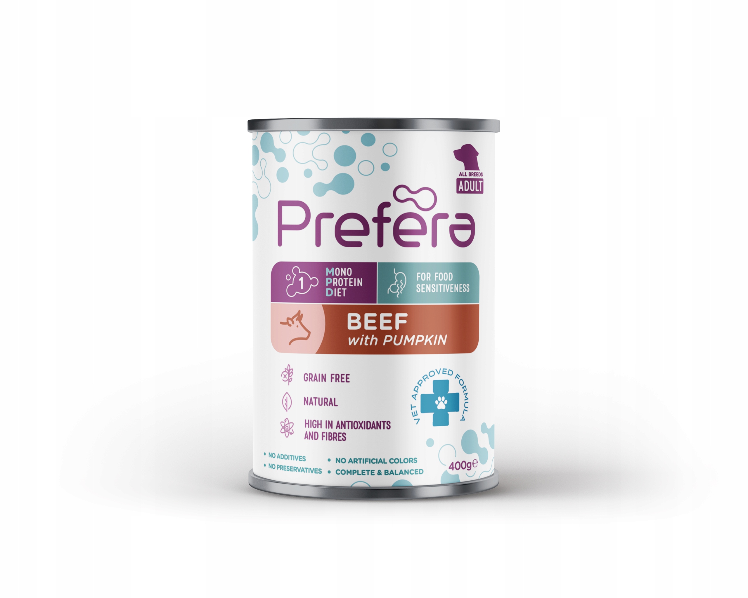 Prefera Monoproteinové krmivo pro psy Vet Approved hovězí s dýní 400 g