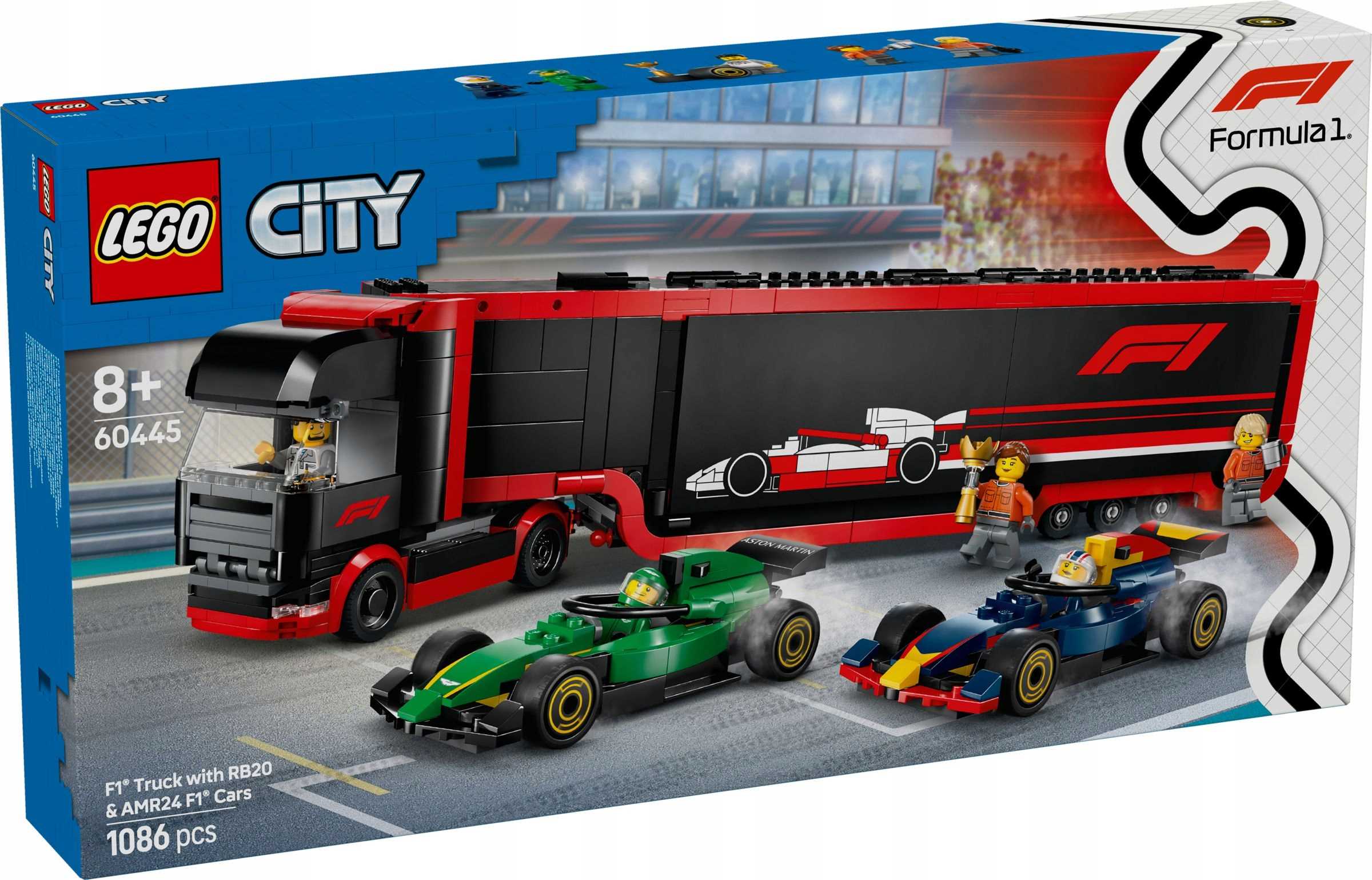 60445 Lego City F1 Nákladní automobil s formulemi RB20 a AMR24 F1