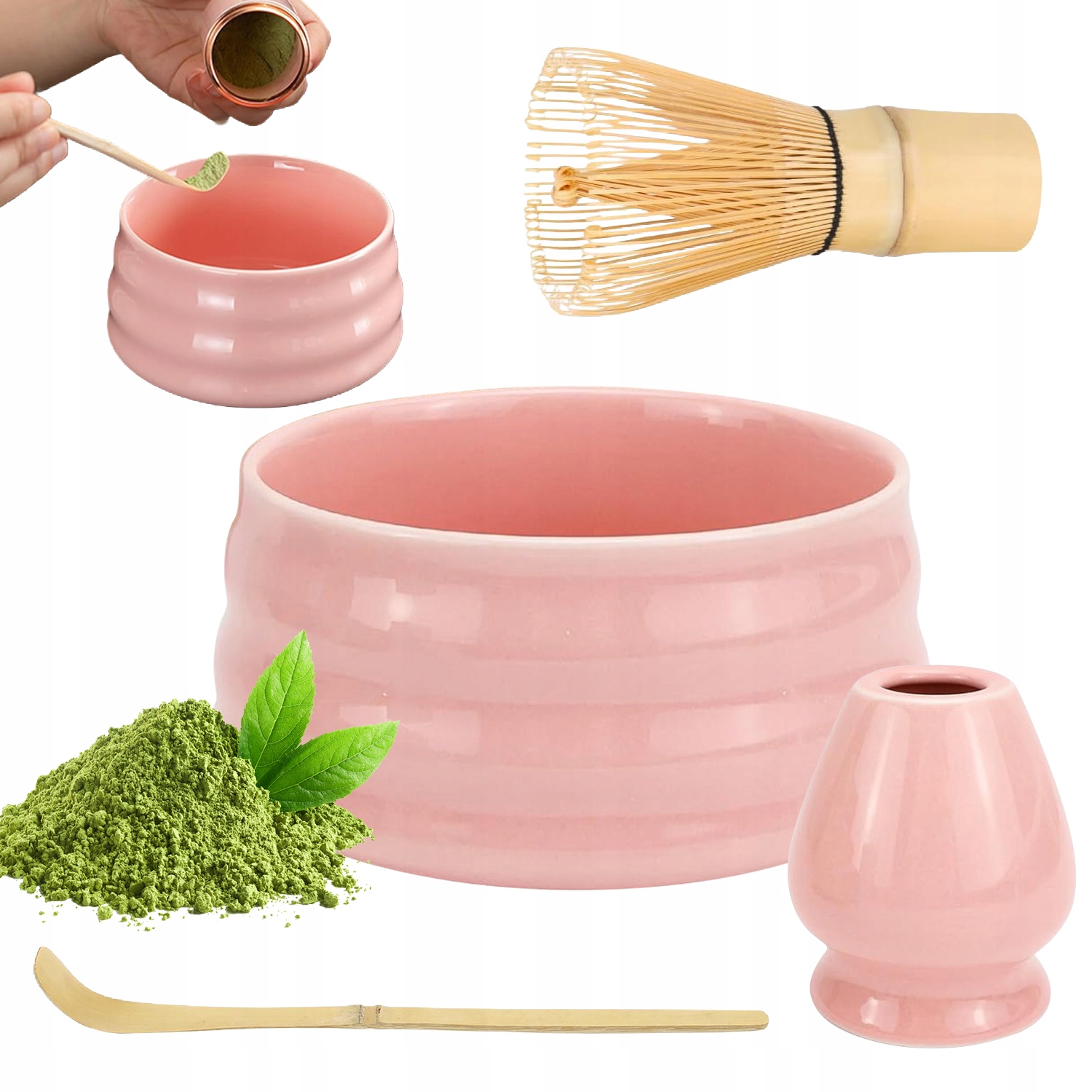 Levně Tradiční Matcha Sada S Keramickou Miskou A Přírodní Metlou