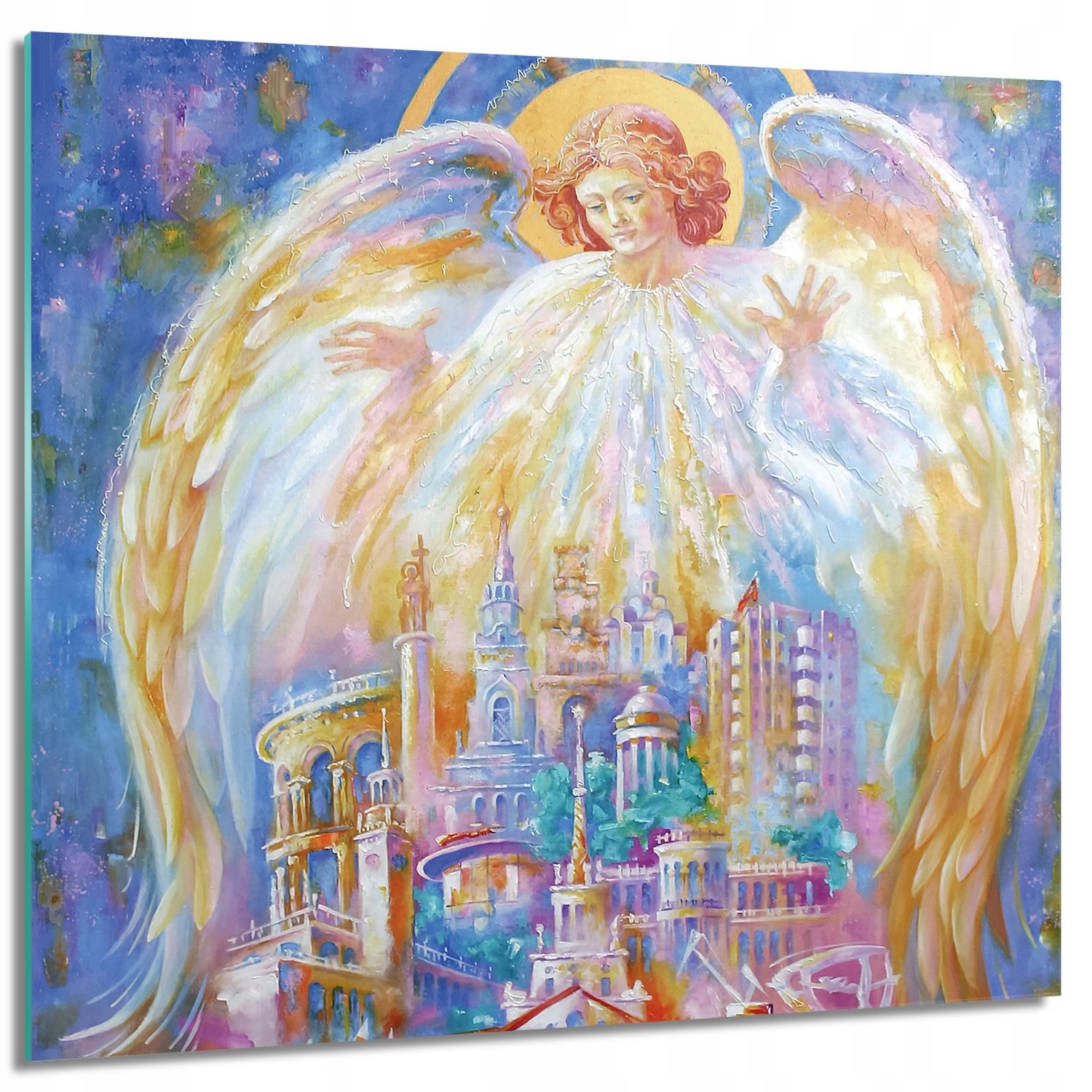

Obraz na szkle ścienny Miasto anioł stróż 60x60