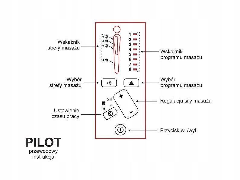 FOTEL MASUJĄCY ROZKŁADANY ELEKTRYCZNIE JASNY SZARY Kolor korpusu czarny