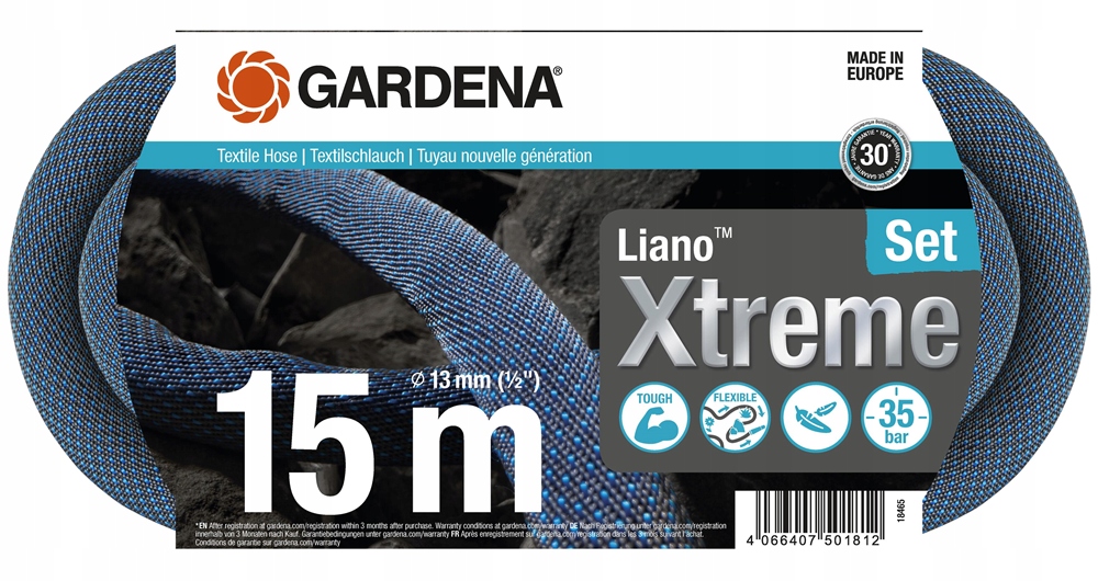 Wąż tekstylny Gardena Liano Xtreme 15M zestaw 18465-20