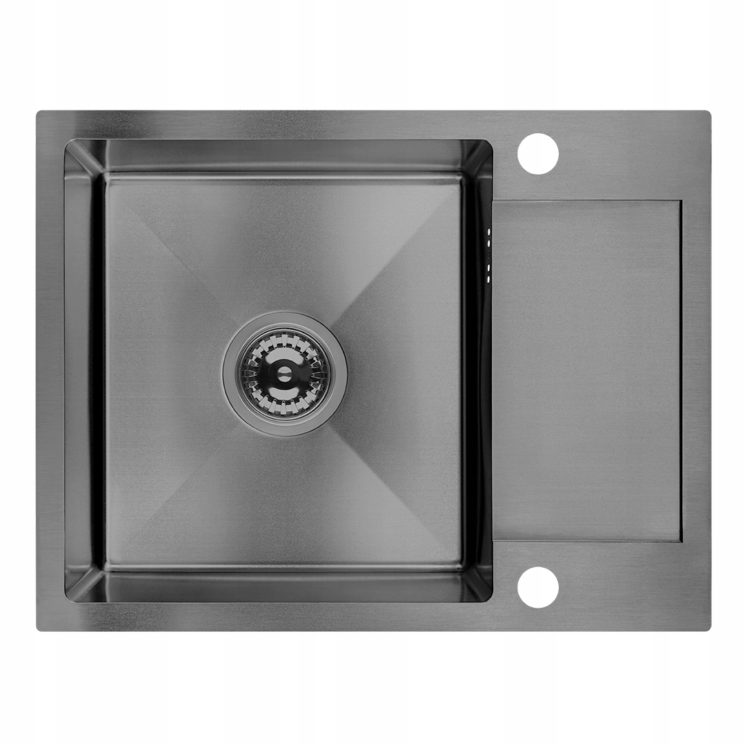 Grafitový Oceľový Drez 57 x 44 CM S Odkvapkávačom A Sifónom