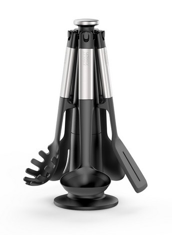 Joseph Joseph Elevate Silikonové kuchyňské doplňky Sada 5 stojanů Černá