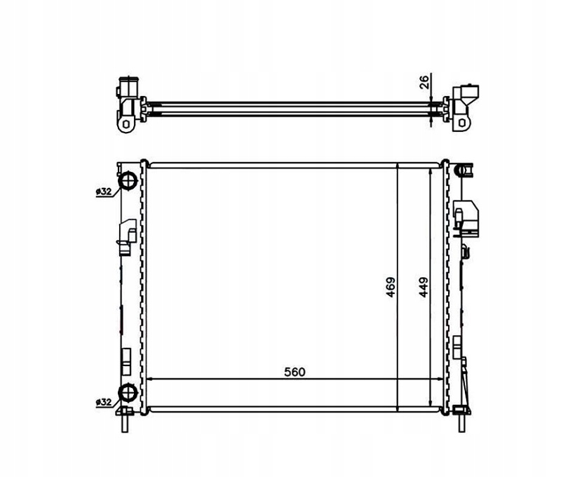 CHŁODNICA WODY NISSAN PRIMASTAR 02- 4408645 NOWA